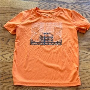 Under Armour Orange Short Sleeve Logo Performance Tee